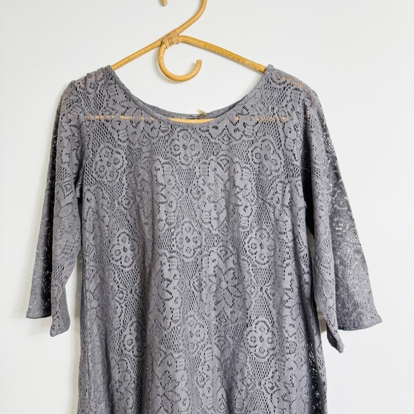 Matta NY gray lace 3/4 sleeves tunic - Picture 7 of 10